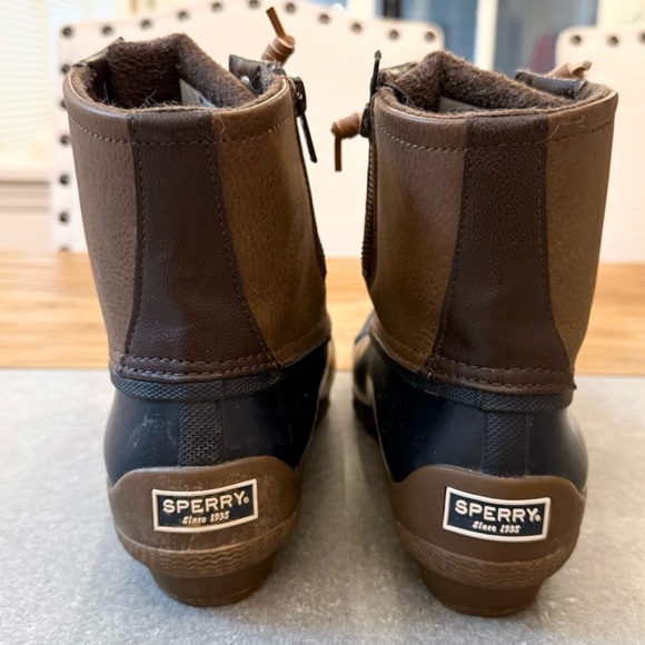Sperry Top-Sider Saltwater Duck Boots Brown & Navy Blue Women’s Size 8M - Picture 3 of 12